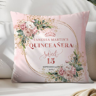 Rose Gold Flowers Greenery Perfect Gift Quince  Cushion