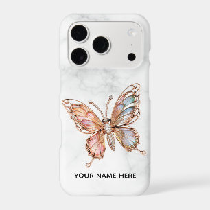 Rose Gold Flying Butterfly Marble Custom Case