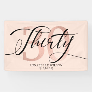 Rose Gold Foil 30th Birthday Banner