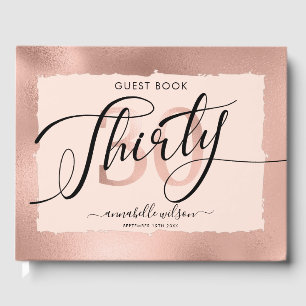 Rose Gold Foil 30th Birthday Photo Guest Book