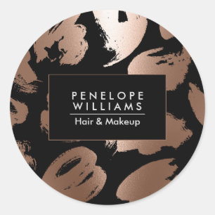 Rose Gold Foil Abstract Classic Round Sticker