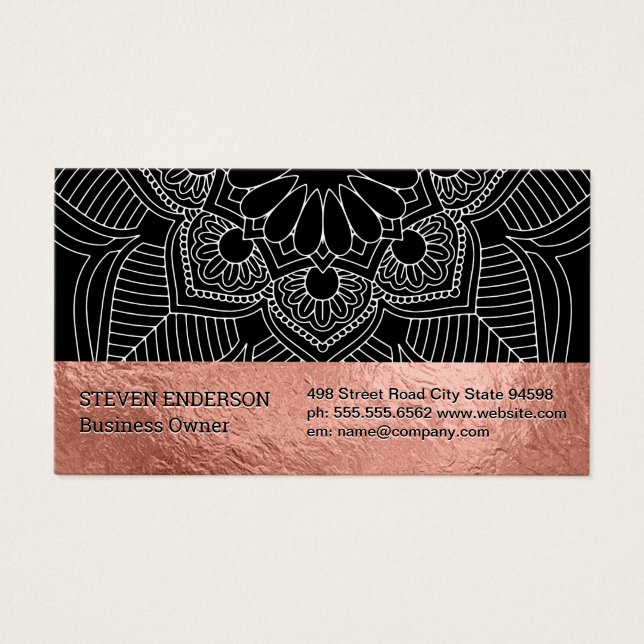 Rose Gold Foil and Damask Pattern (Front)