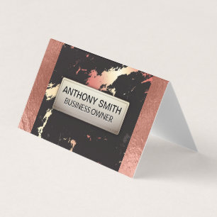 Rose Gold Foil and Marble Pattern Business Card