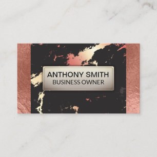 Rose Gold Foil and Marble Pattern Business Card