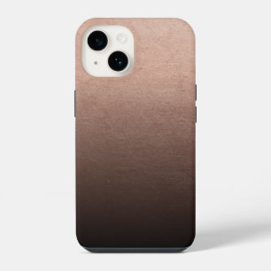 Rose Gold Foil Black Ombre Background iPhone 14 Case