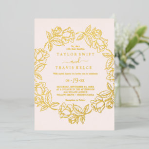 Rose Gold Foil Blush Floral Wedding