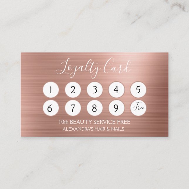 Rose Gold Foil | Blush Pink Foil Loyalty Punch (Front)