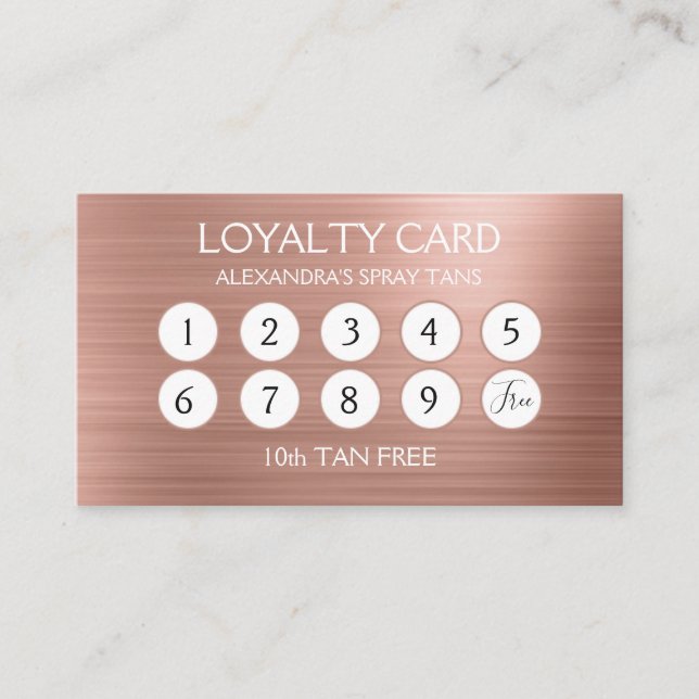 Rose Gold Foil | Blush Pink Foil Loyalty Punch Card (Front)