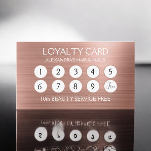 Rose Gold Foil Blush Pink Foil Loyalty Punch Card
