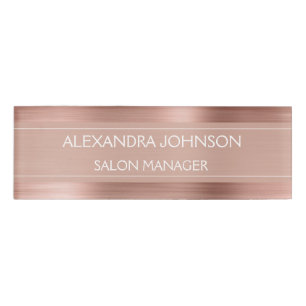 Rose Gold Foil Blush Pink Foil Modern Name Tag