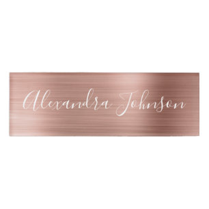 Rose Gold Foil Blush Pink Foil Modern Name Tag