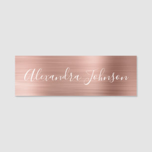Rose Gold Foil Blush Pink Foil Modern Name Tag