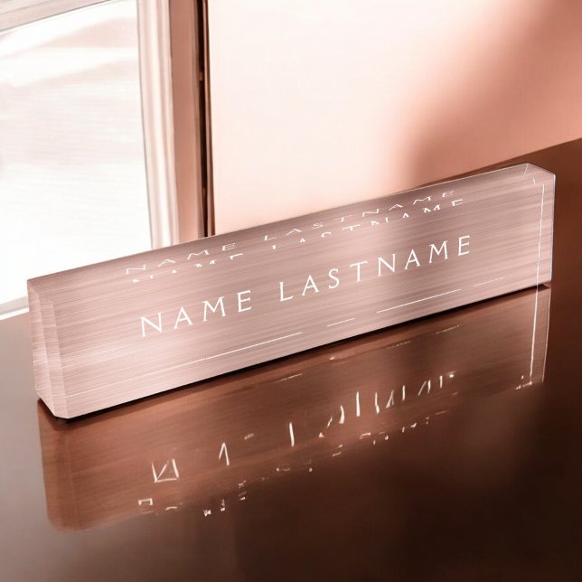 Rose Gold Foil | Blush Pink Metallic Professional Nameplate (Creator Uploaded)