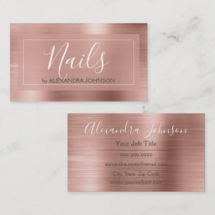 Rose Gold Foil - Blush Pink Nails Salon Business Card