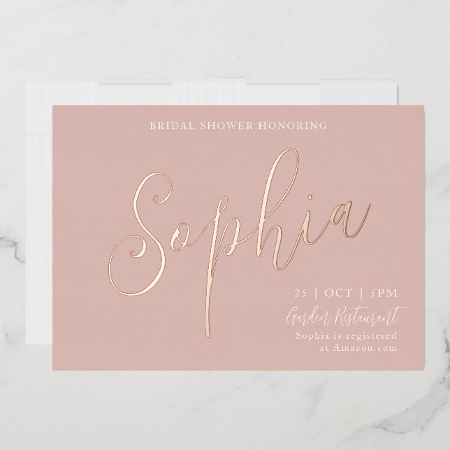 Rose Gold Foil Bridal Shower (Envelope)
