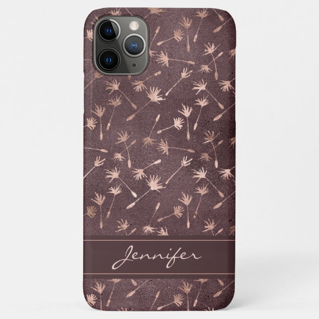 Rose Gold Foil - Burgundy Pattern - Add Your Name Case-Mate iPhone Case (Back)