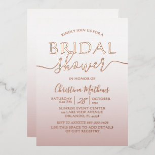 Rose Gold Foil Calligraphy Bridal Shower 