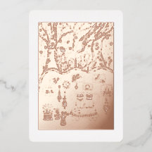 Rose Gold Foil Cats Tree Christmas Holiday