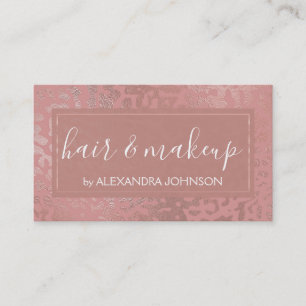 Rose Gold Foil Cheetah Animal Pattern Business Card
