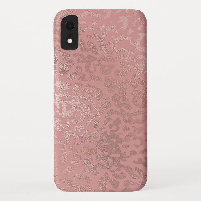 Rose Gold Foil Cheetah Animal Pattern Case-Mate iPhone Case (Back)
