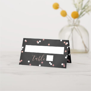 Rose Gold Foil Confetti Bridal Shower Place Card