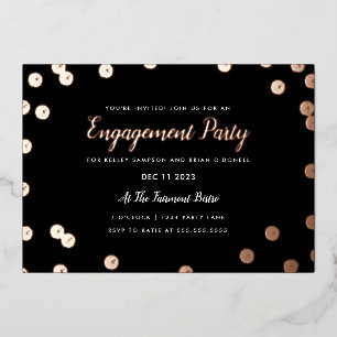 Rose Gold Foil Confetti Engagement Party Invite