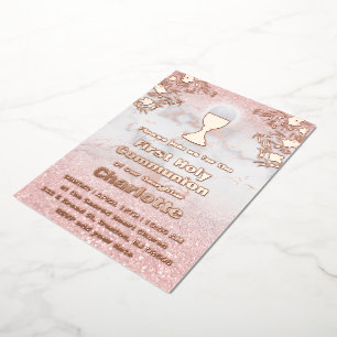 rose gold foil details First Holy Communion