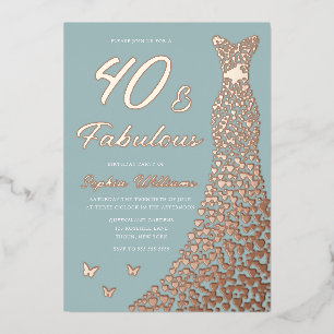 Rose Gold Foil Dress 40 & Fabulous 40th Birthday