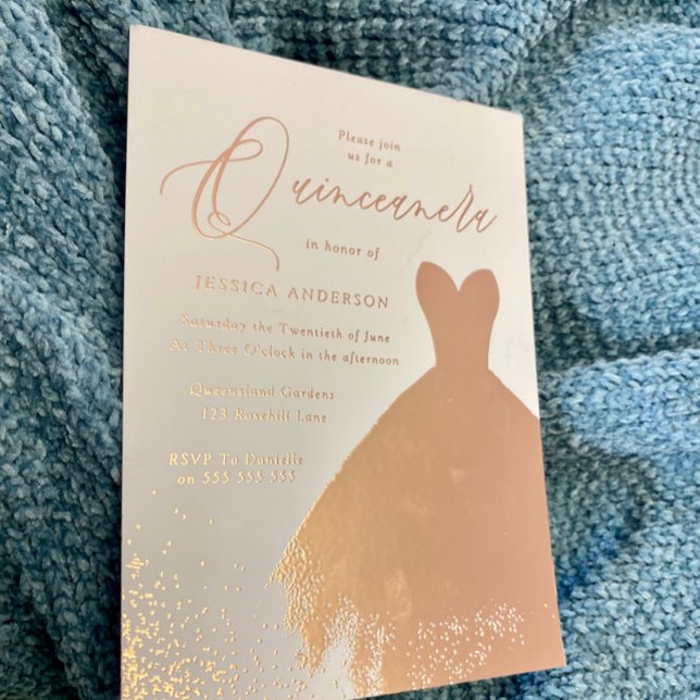 Rose Gold Foil Dress Elegant Quinceanera Party (Creator Uploaded)
