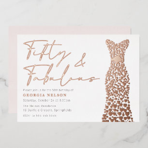 Rose Gold Foil Dress Fifty & Fab 50th Birthday 