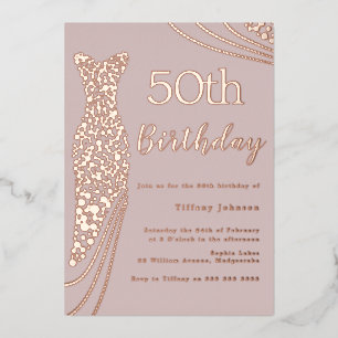 Rose Gold Foil Dress Pink Elegant 50th Birthday