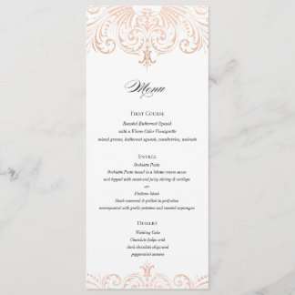 Rose Gold Foil (Faux) Wedding Menu Boho Chic