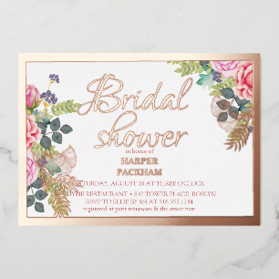 Rose gold foil floral bridal shower