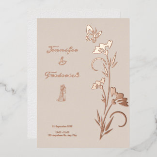 Rose Gold Foil Floral Wedding 