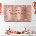 Rose Gold Foil Glitter 16th Birthday Script Banner<br><div class="desc">Make the celebration of turning sweet sixteen unforgettable with the Rose Gold Foil Glitter 16th Birthday Script Banner. This banner combines shimmering rose gold foil and glitter for a sparkling effect that will light up your party space. The elegant script adds a touch of sophistication, perfect for a memorable milestone...</div>