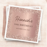 Rose Gold Foil Glitter 18th Birthday Name
