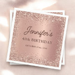 Rose Gold Foil Glitter 40th Birthday Name Napkin<br><div class="desc">Celebrate a stunning milestone with these Rose Gold Foil Glitter 40th Birthday Name Napkins. Designed with elegant rose gold foil glitter accents and personalised with the birthday celebrant's name,  these napkins add a luxurious and personalised touch to your 40th birthday party,  making your event feel even more special.</div>