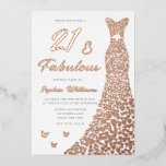 Rose Gold Foil Gown 21st Birthday Party<br><div class="desc">Rose Gold Foil Gown 21st Birthday Party Foil Invitation

See other invitations in our Niche and Nest Store</div>