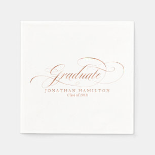 Rose Gold Foil Graduate Fancy Calligraphy Napkin
