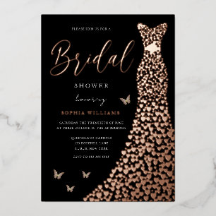 Rose Gold Foil Heart Dress Black Bridal Shower