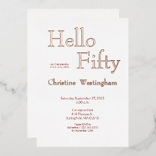 Rose Gold Foil Hello Fifty 50th Birthday Party