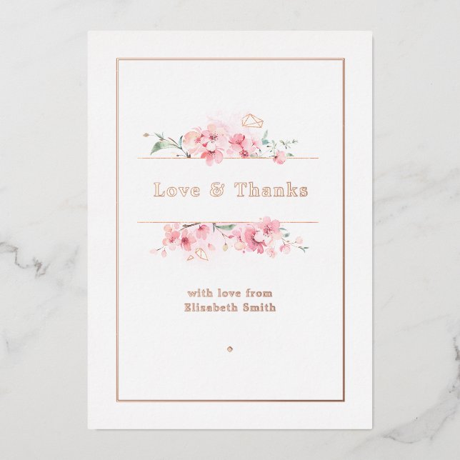 Rose Gold Foil Holiday Card (Front)