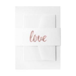Rose gold foil invitation belly band