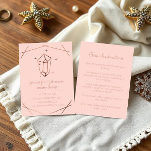 Rose Gold Foil Jewellery Care Business Card