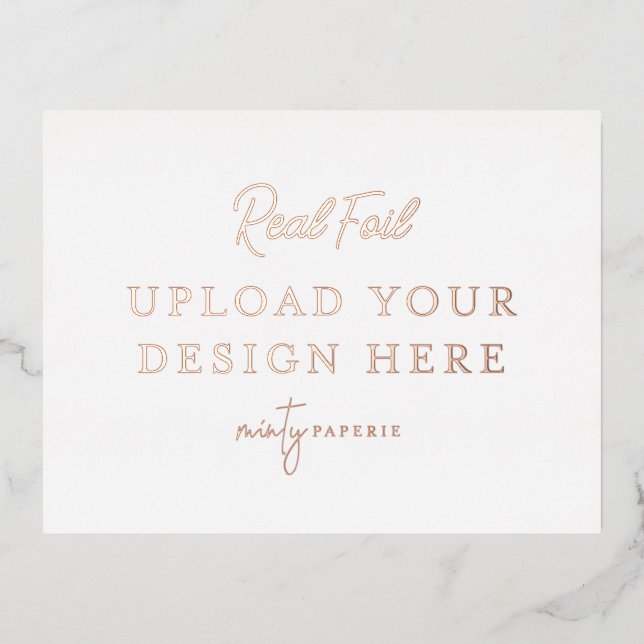 Rose Gold Foil Landscape Postcard (Front)