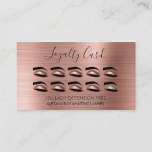 Rose Gold Foil Lashes Loyalty Card