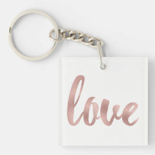 Rose gold foil love keychain