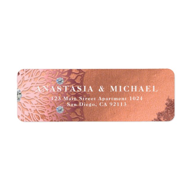 Rose Gold Foil Luxury Glam Elegant Stylish Wedding (Front)