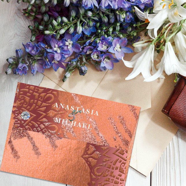 Rose Gold Foil Luxury Glam Elegant Stylish Wedding Envelope (Creator Uploaded)