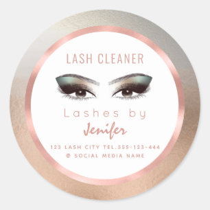 Rose gold foil makeup eyes lashes cleaner classic round sticker